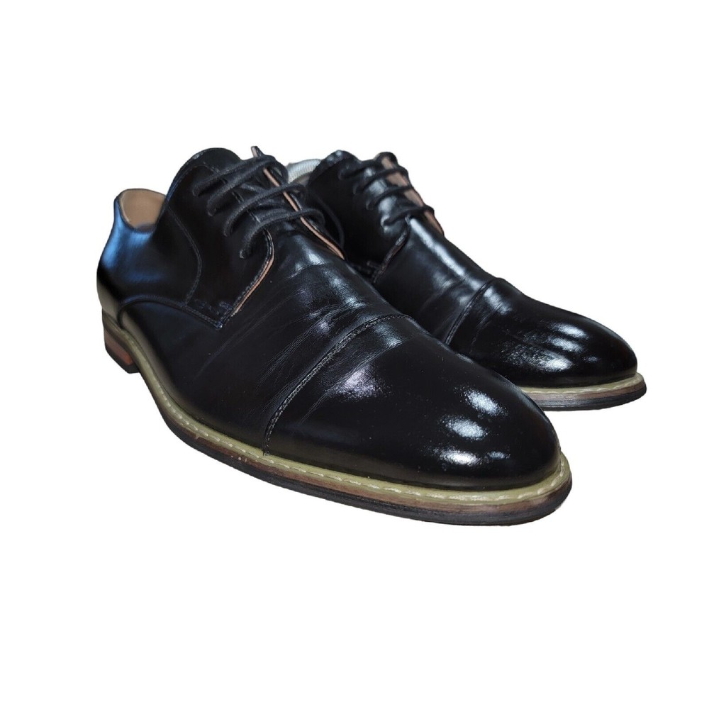 Bruno Marc Men's‎ Prince 6 Black Cap Toe Oxfords Dress Shoes Size 9 M